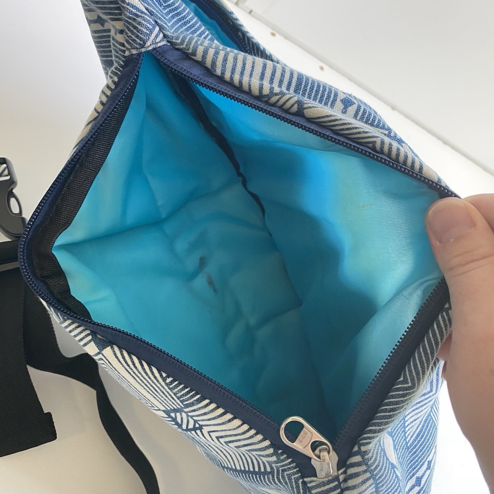 MERU Sling Crossbody Backpack Bag Blue Single‎ Strap Daypack Aztec Print Stripes - Picture 6 of 14